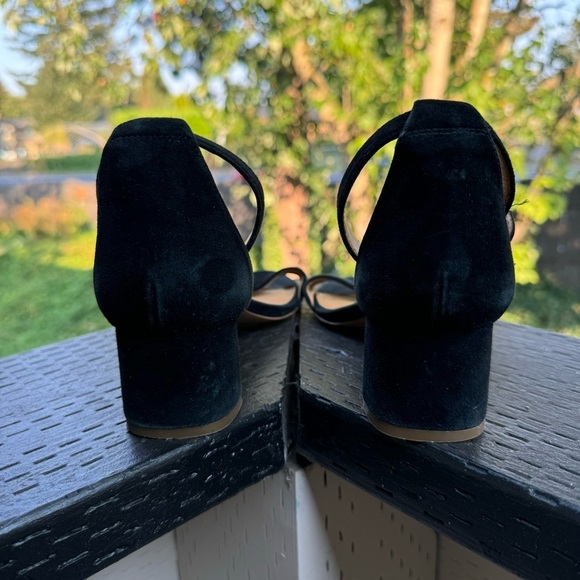 J. Crew Factory Women’s Black Suede Block Heel Sandals Size 8.5 - Picture 5 of 8